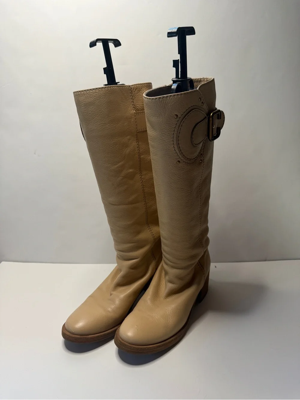 Chloé 2000s Beige Leather Paddington Long Boots